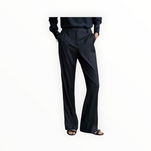 TWP Elizabeth St. Chintzed Pinstripe Suiting Pant - Indigo/Charcoal