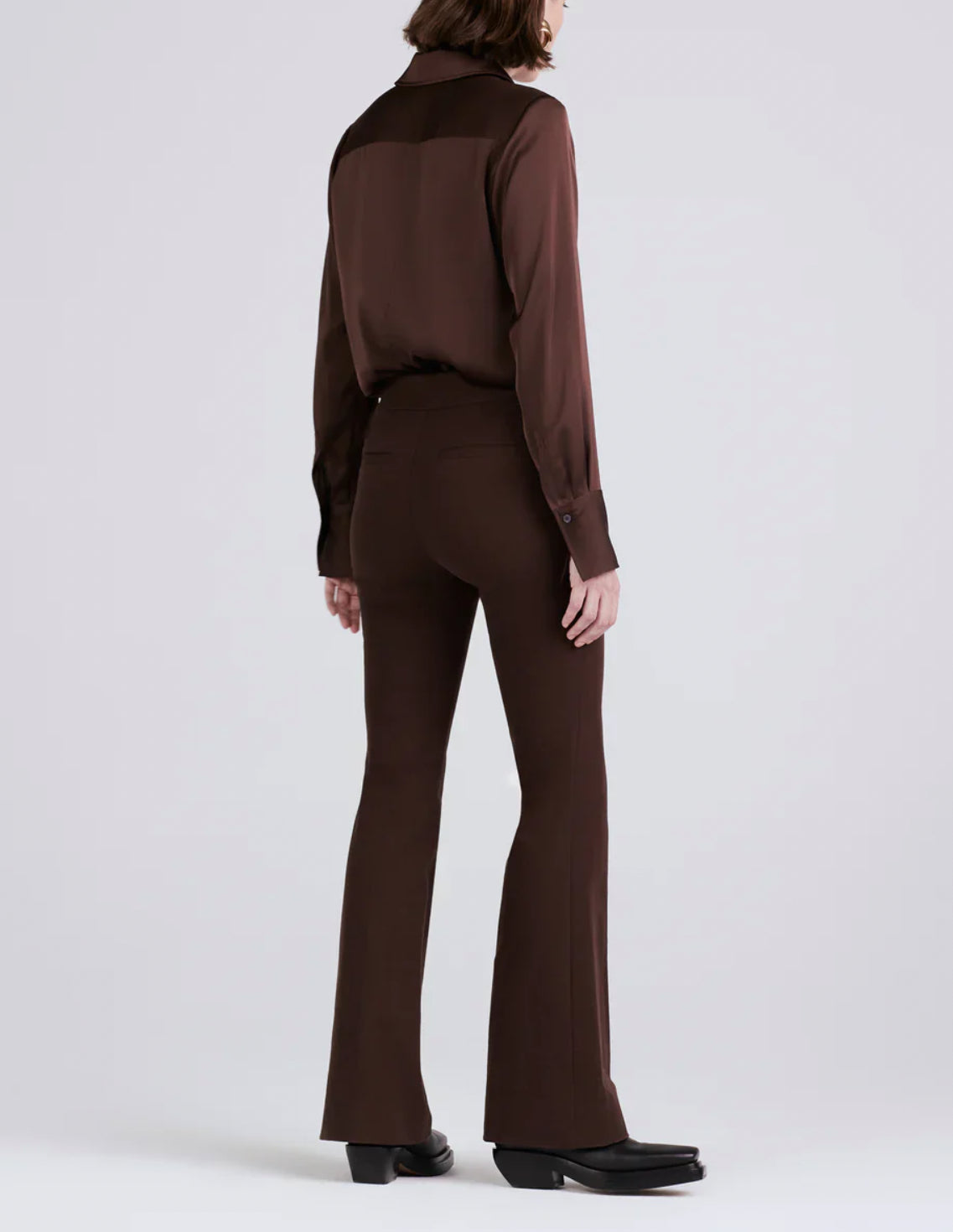 Derek Lam 10 Crosby Flare Trouser - Chocolate
