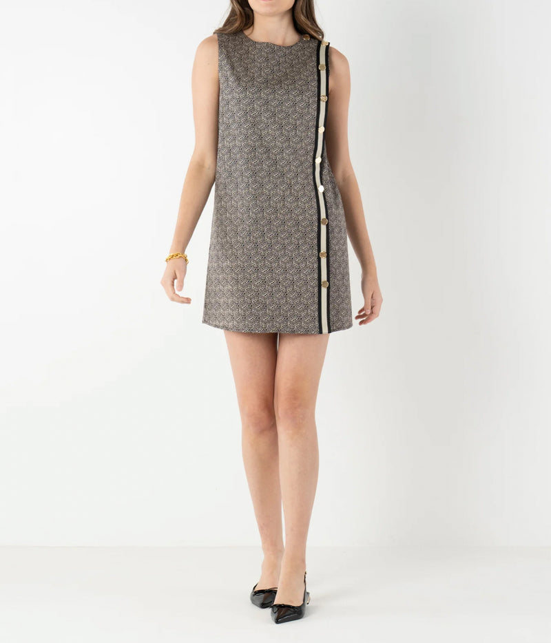 Emily McCarthy Tory Dress - Black Tonal Monogram