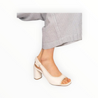 Sam Reychler Open Toe Pump - White
