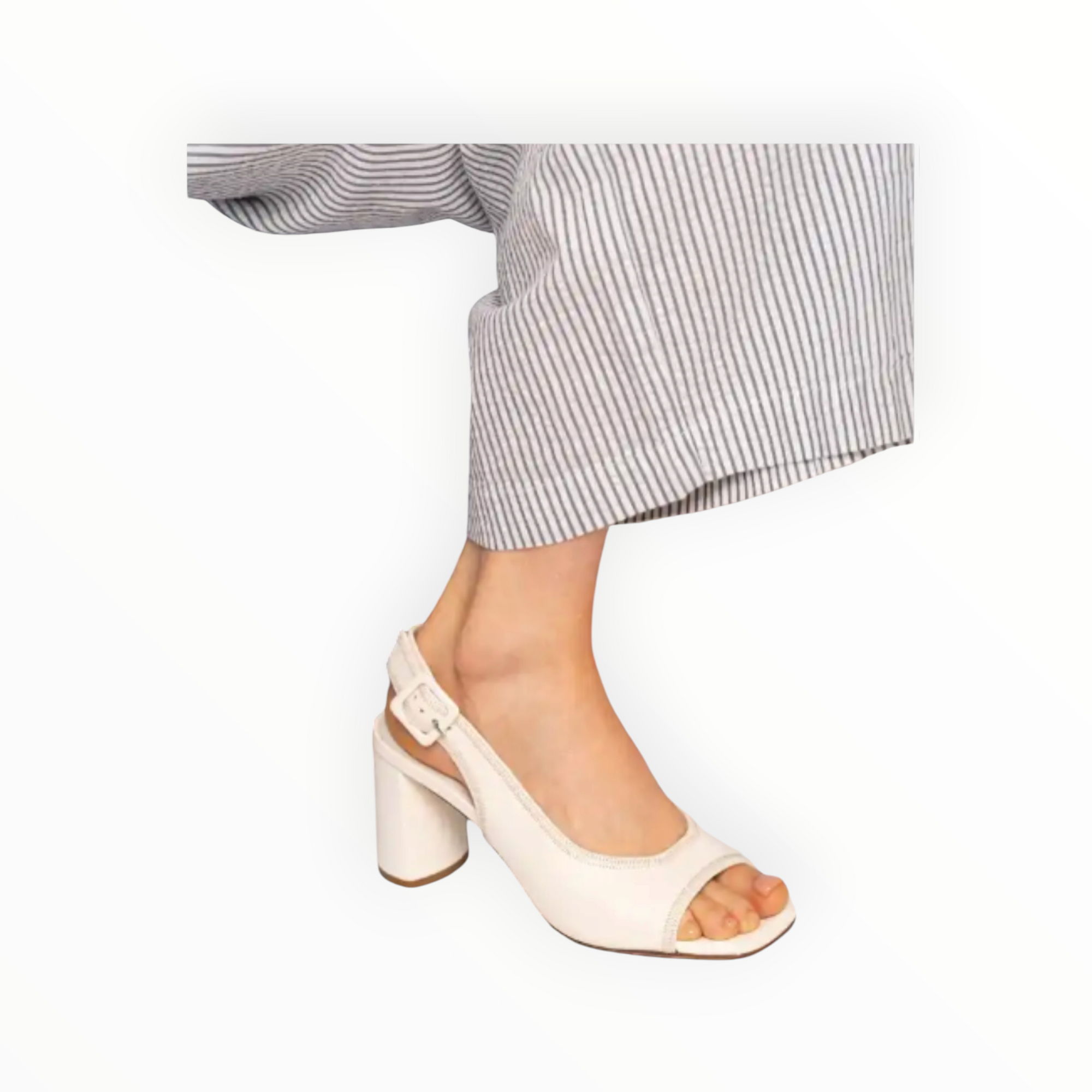 Sam Reychler Open Toe Pump - White
