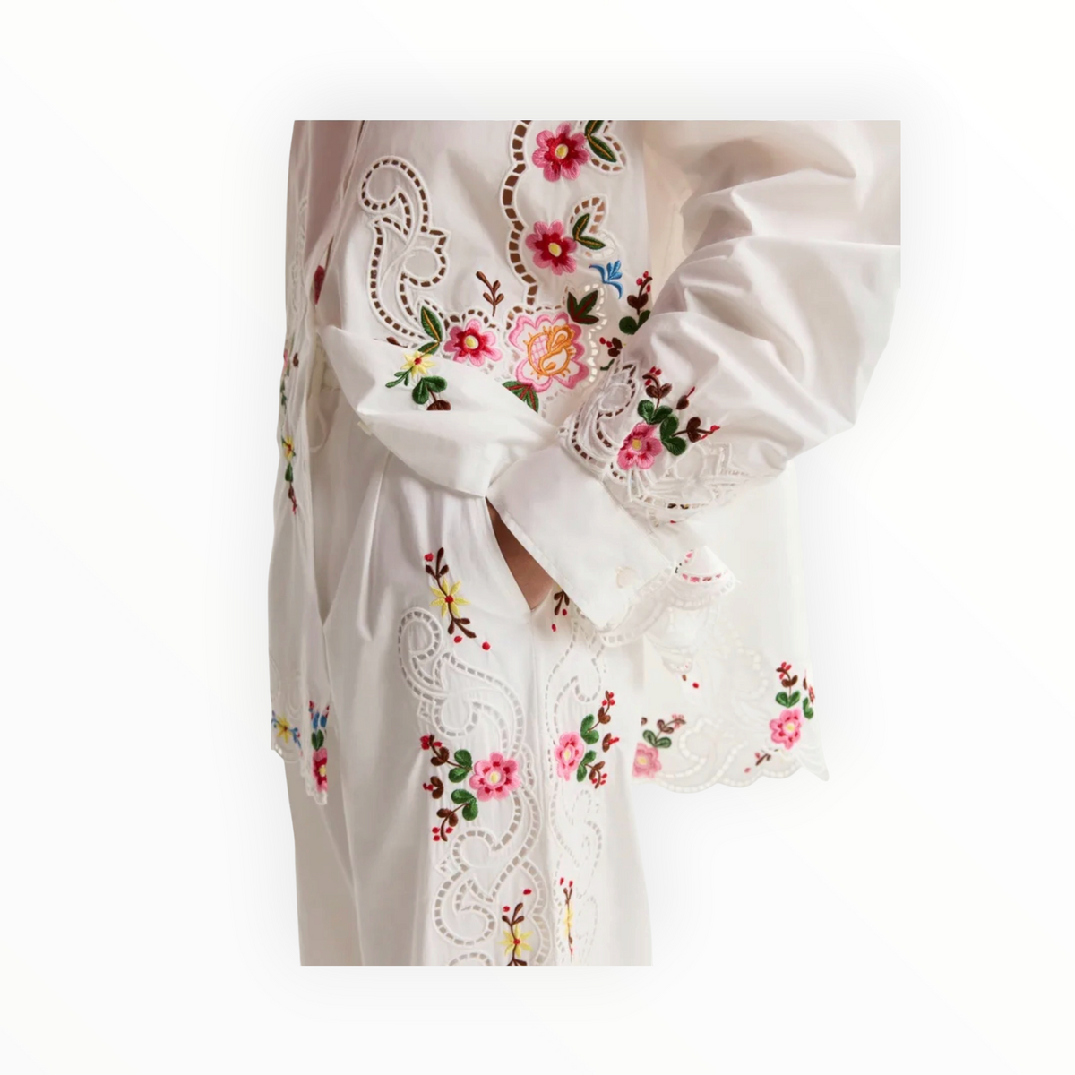 Essentiel Antwerp Janai Embroidered Pants - White