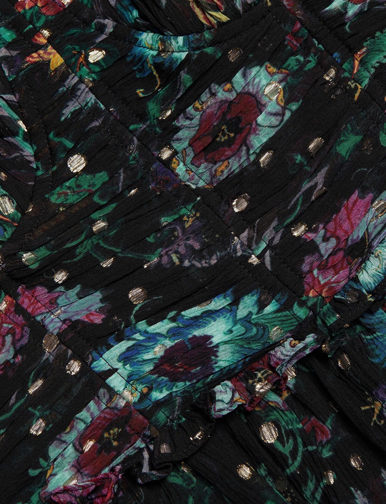 Ulla Johnson Amabel Silk Floral Top - Black Iris