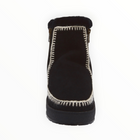 Laidback London Setsu Crochet Crepe Ankle Boot - Black Suede Natural