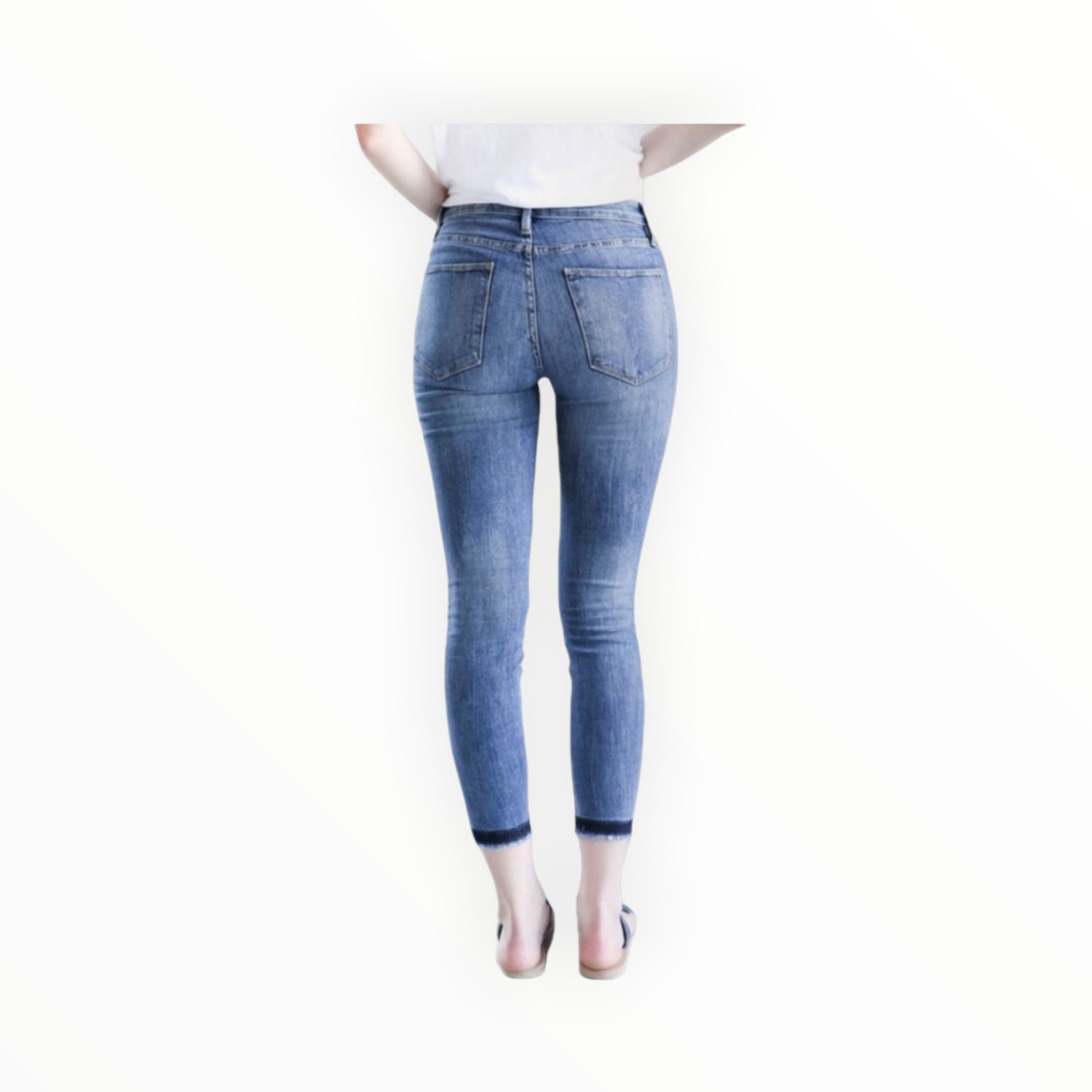 Frame Le High Skinny With Shadow Hem - Langstone