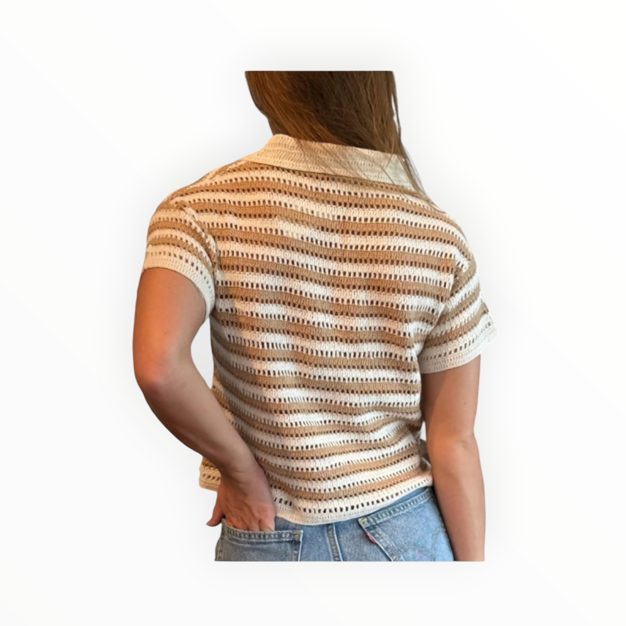 Red Haute Cropped Camp Shirt - Sand