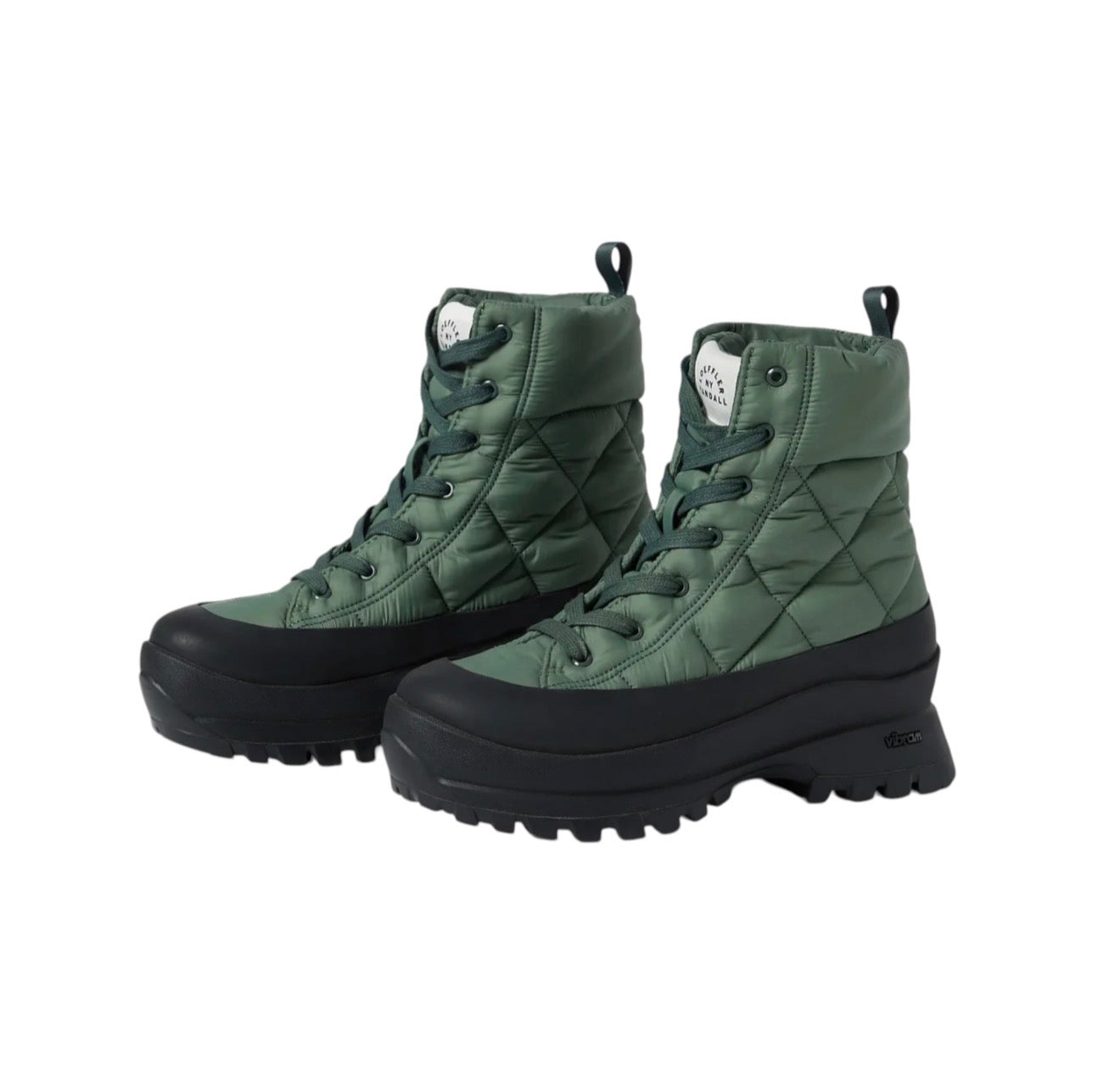 Loeffler Randall Davey Puff Quilted Boot - Green/Black