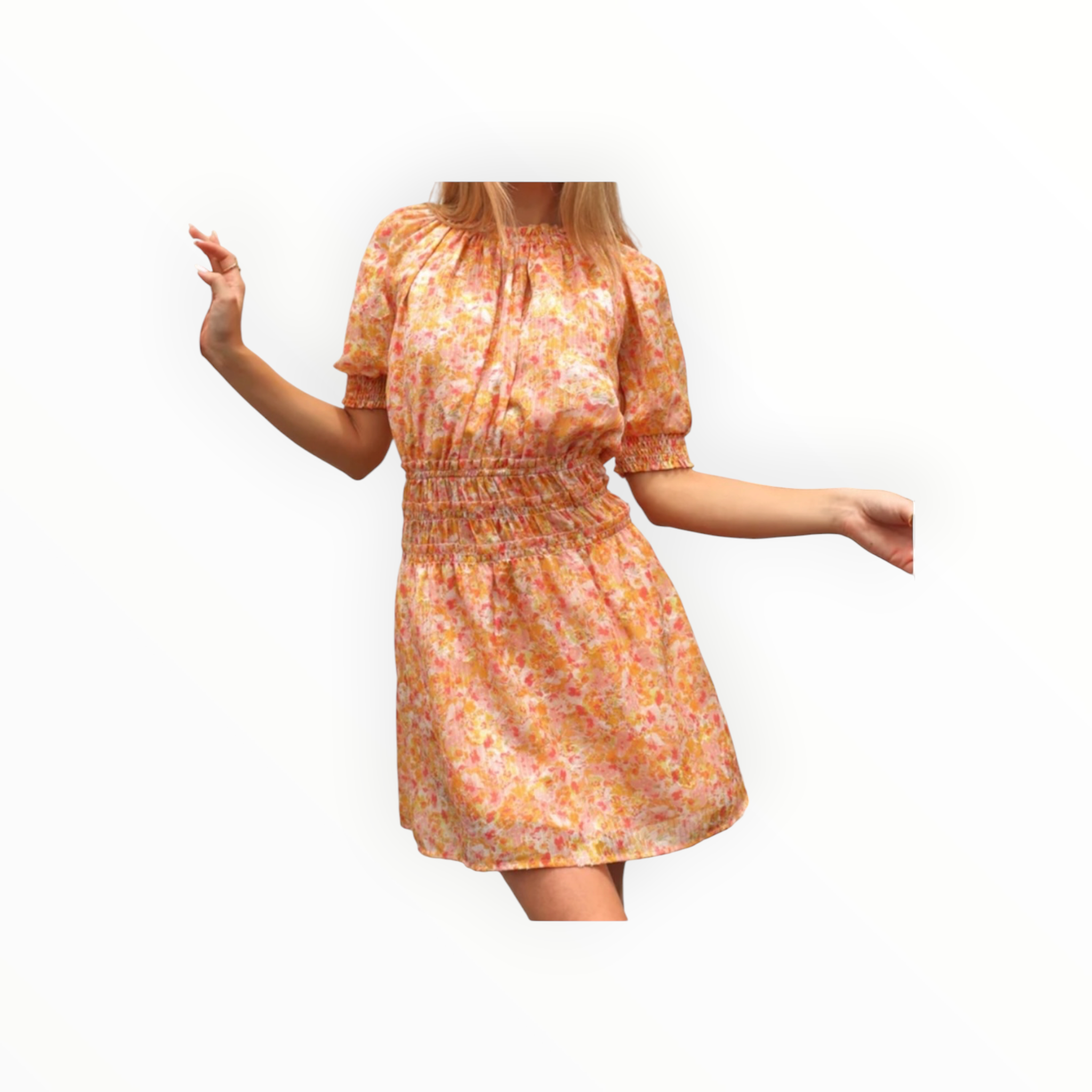 Greylin Frida Smocked Waist Dress - Mango