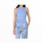CRESCENT Valentina Ruched Top - Light Blue