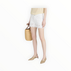Frame The Eyelet Hang Jean Short Long - White