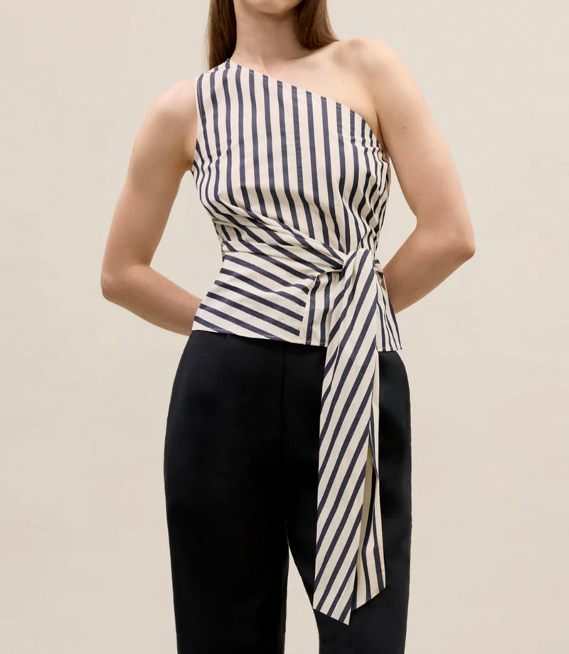 Rebecca Minkoff Isla Stripe Poplin Top - Cream Stripe