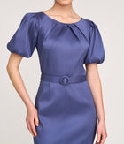 Kay Unger Chiara Tea Length Dress - Indigo