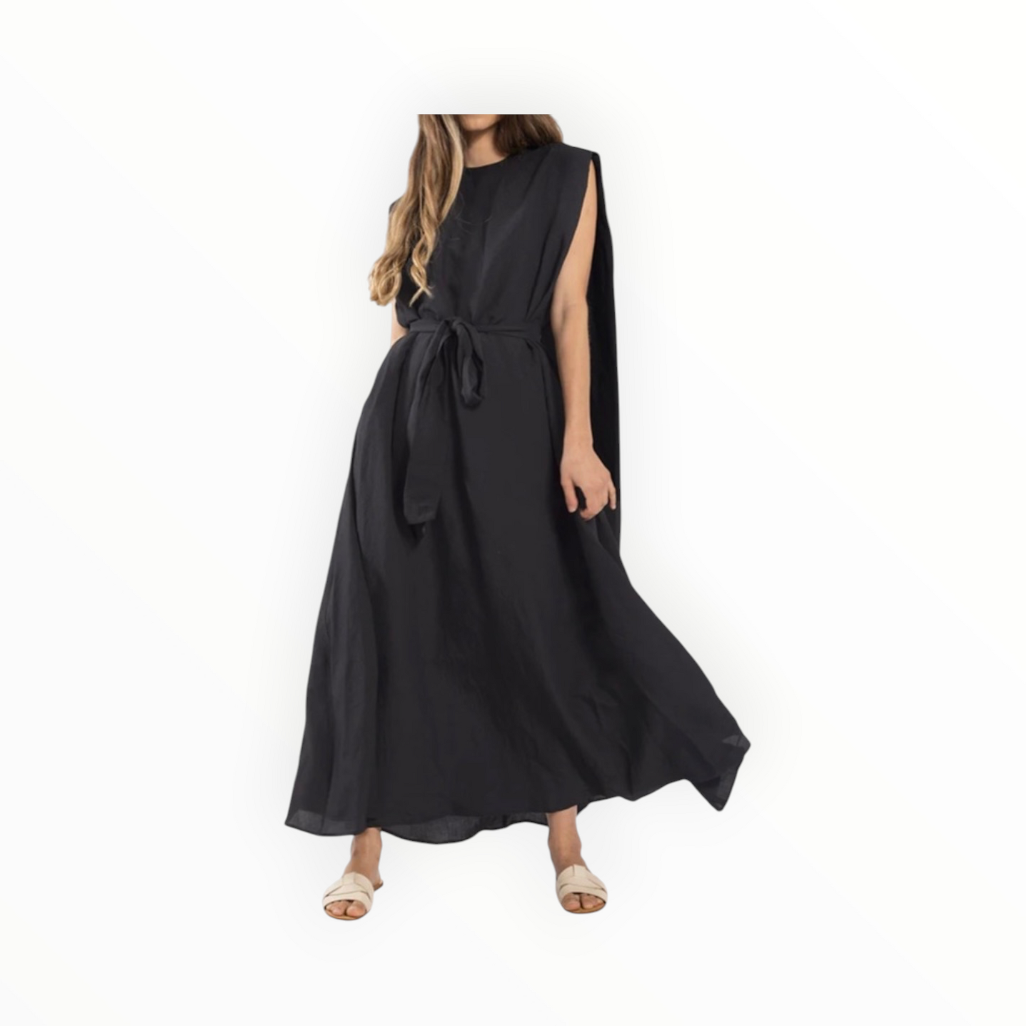 Latitude Half Belted Dress - Black