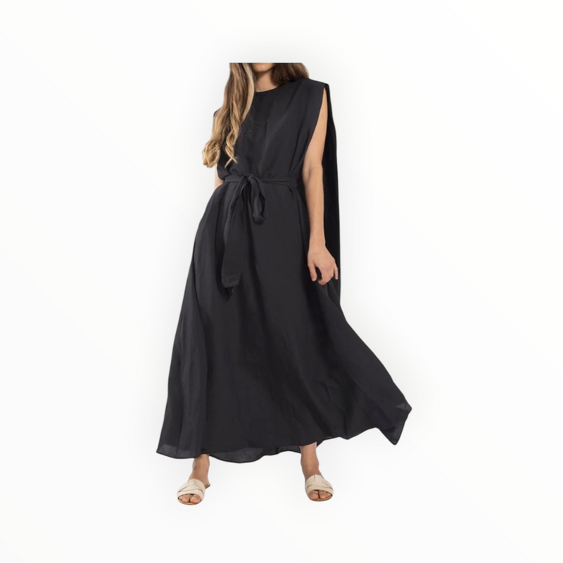 Latitude Half Belted Dress - Black