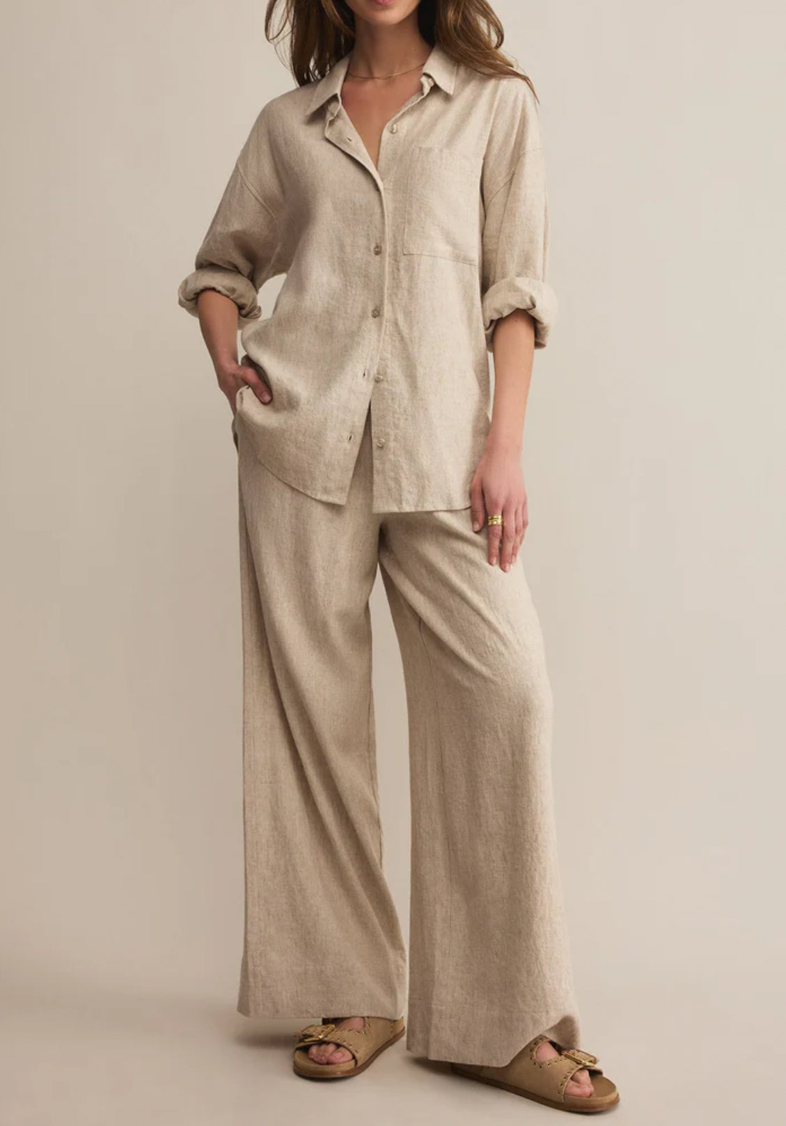 Z Supply Henri Washed Linen Pant - Flax