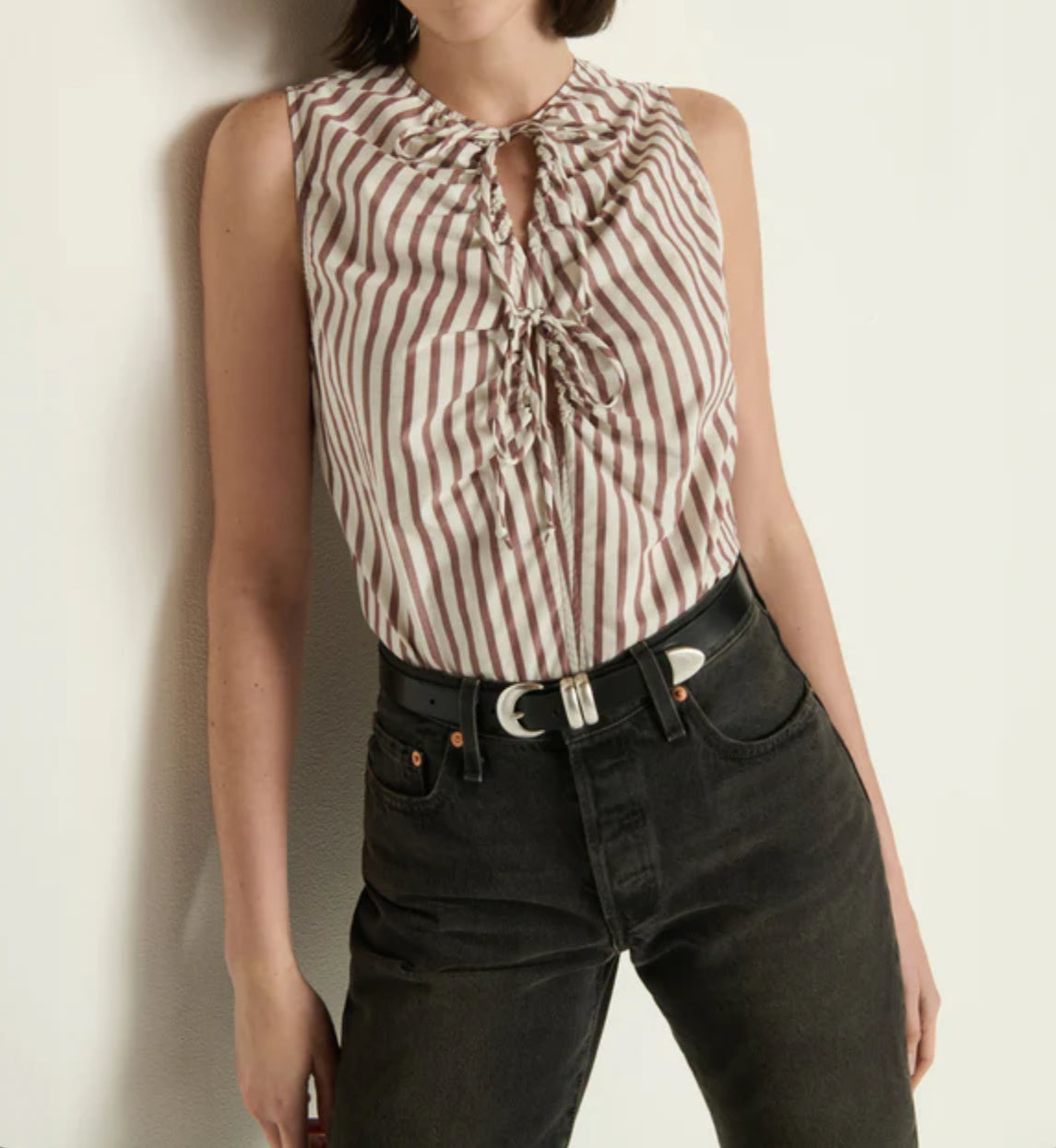 Nation Ltd Mimmi Keyhole Top - Sable Stripe