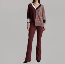 Veronica Beard Colorblock Gava Sweater - Burgundy