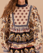 FARM Rio Cream Ainika Maxi Floral Blouse