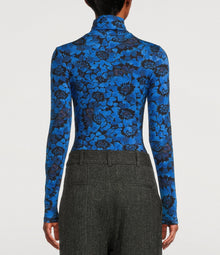 Smythe Jersey Turtleneck - Lapis Floral