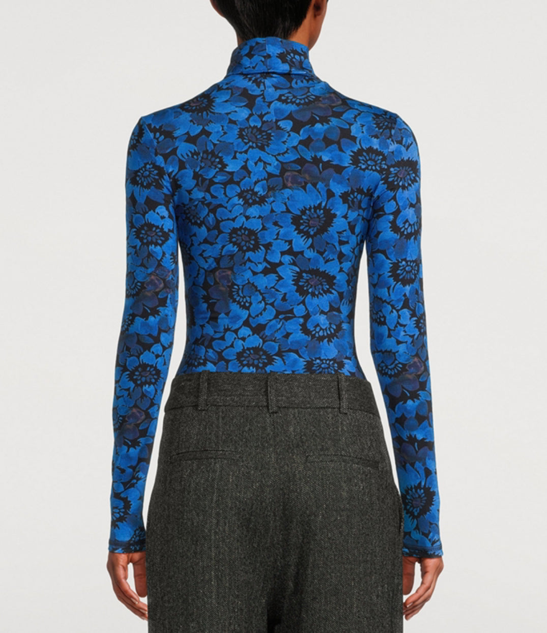 Smythe Jersey Turtleneck - Lapis Floral