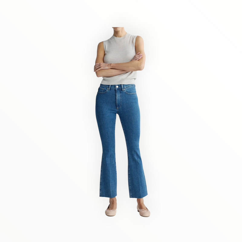 DL1961 Bridget Boot Instasculpt™ High Rise Crop Jeans - Spring Showers