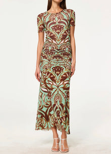 MISA Ollie Skirt - Brown Vintage Botanical Mesh