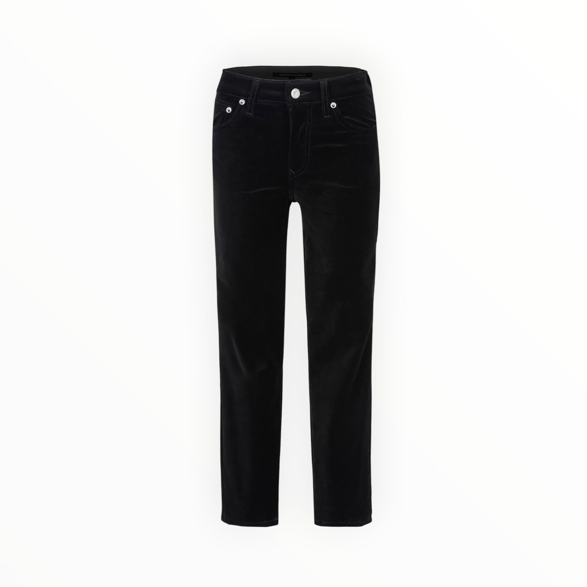 Coût De La Liberté Candice/Stretch Velvet Cropped Skinny - Black