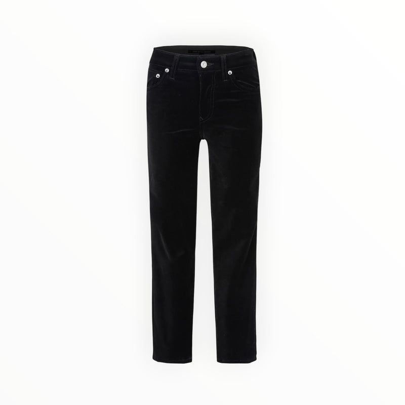 Coût De La Liberté Candice/Stretch Velvet Cropped Skinny - Black