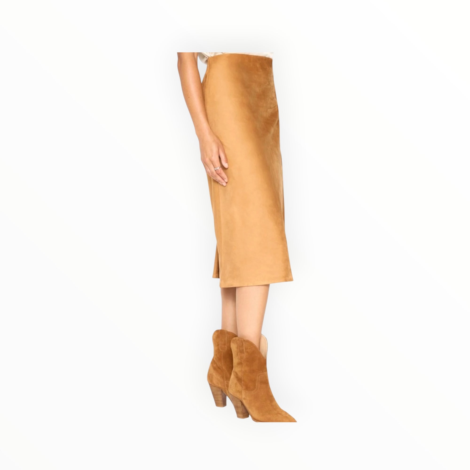 Brochu Walker Hallie Vegan Suede Slip Skirt - Camel