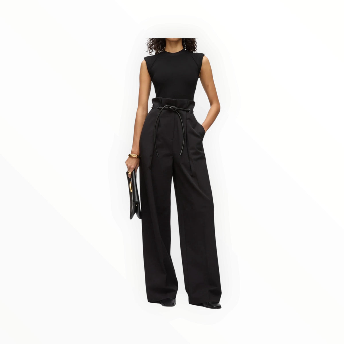 3.1 Phillip Lim Wide Leg Origami Pant - Black