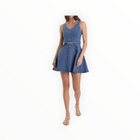 Karina Grimaldi Lola Belted Denim Mini Dress - Blue