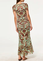 MISA Ollie Skirt - Brown Vintage Botanical Mesh