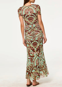 MISA Ollie Skirt - Brown Vintage Botanical Mesh