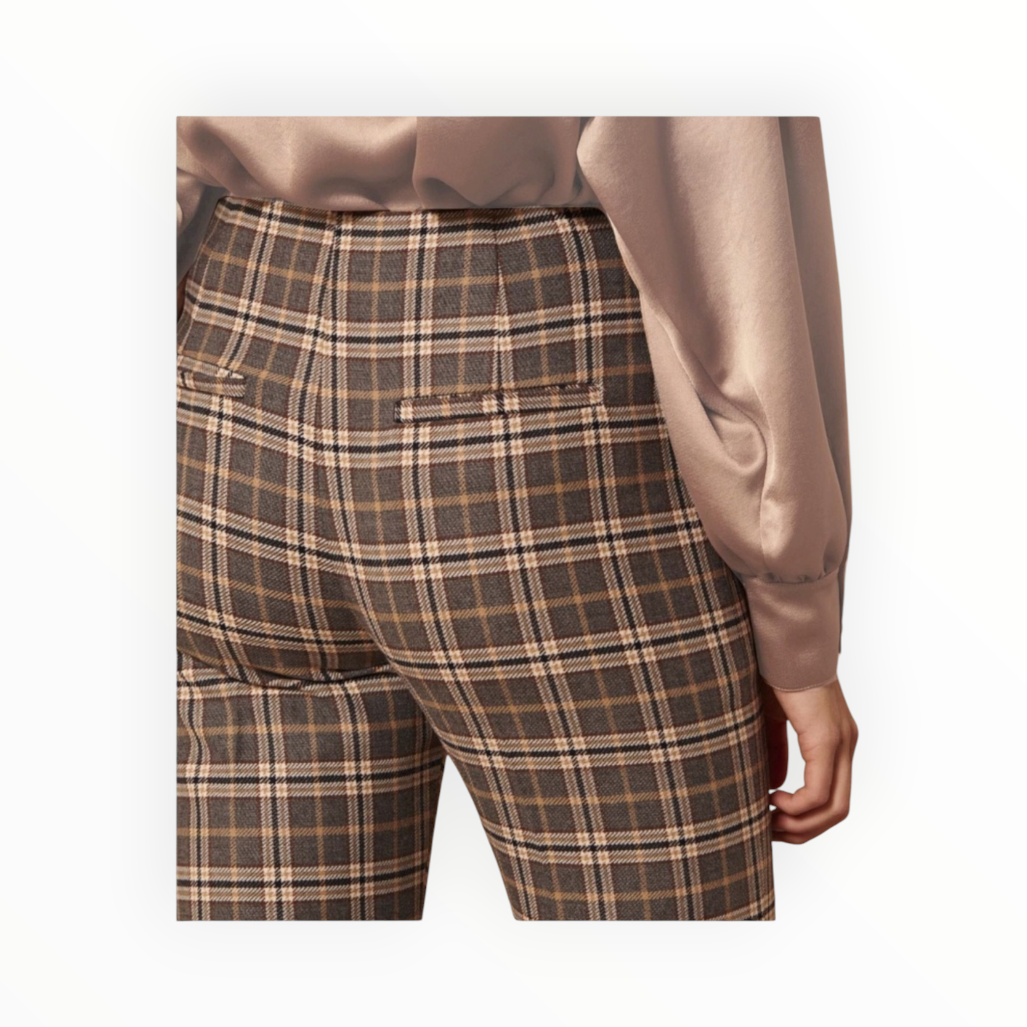 Tara Jarmon Penina Wool Pants - Anthracite Plaid
