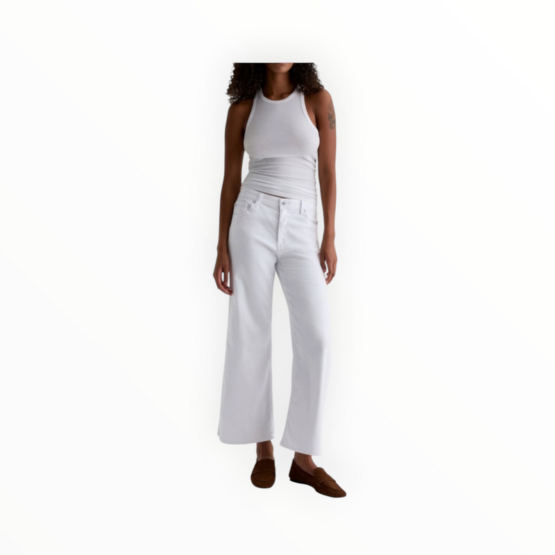 AG Jeans Saige Wide Leg Crop - Gallery White
