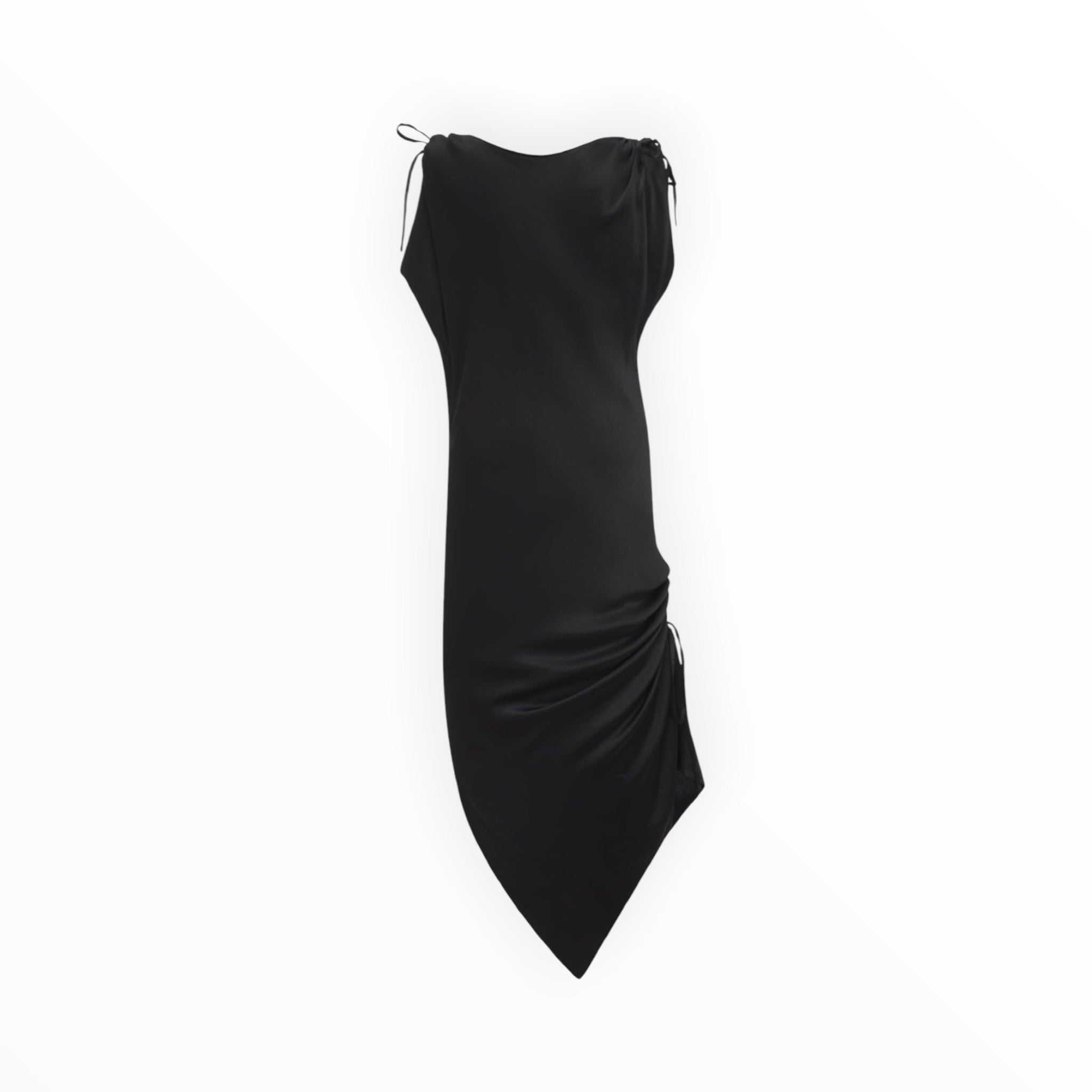 Gold Hawk Silvia Ruched Silk Dress - Black