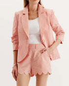 tyler böe Kennedy Seersucker Scallop Shorts - Tiger Lily