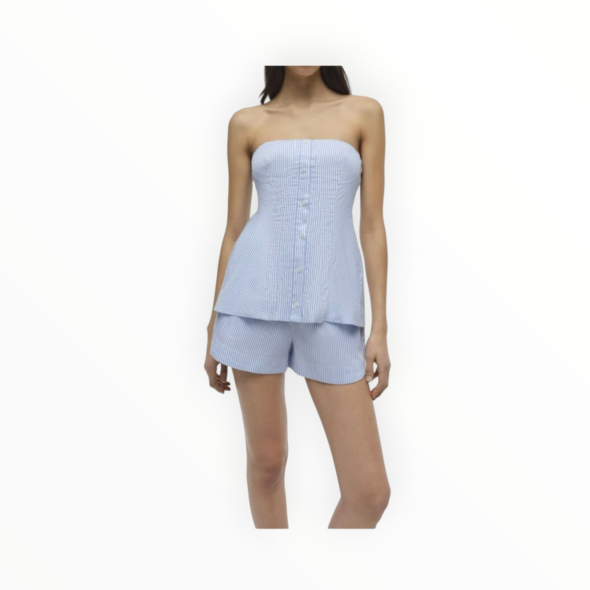 SIMKHAI Vivvy Bustier Top - Blue Hydrangea Stripe