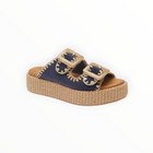 Chocolate Blu Chia Platform Slide Sandal - Navy Suede