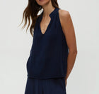 Michael Stars Viola Gauze Tank - Nocturnal