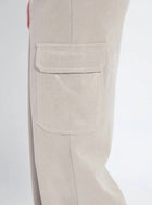 Lyssé Callie Patent Foil Vegan Suede Cargo Pant - Liquid Soft Taupe