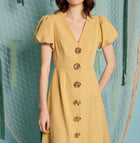 Sister Jane Sandy Swirl Midi Dress - Pale Yellow