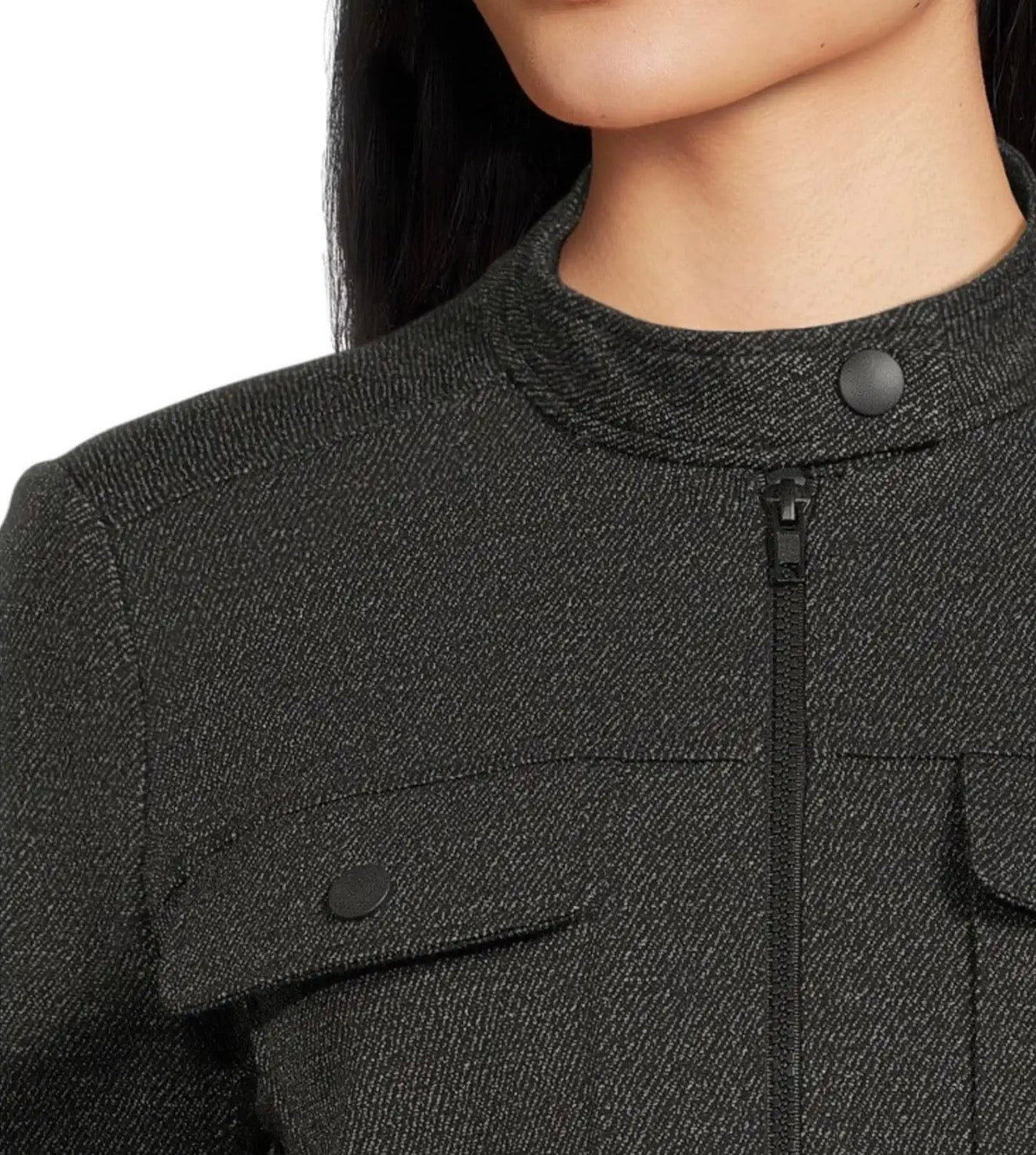 Elliott Lauren Crop Twill Jacket - Grey