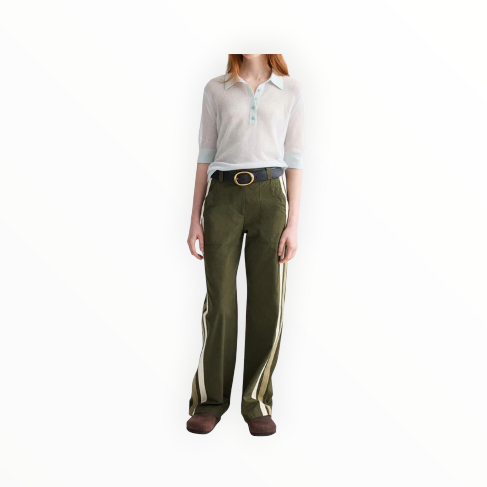 TWP Isabelle Pant In Vintage Washed Poplin - Military