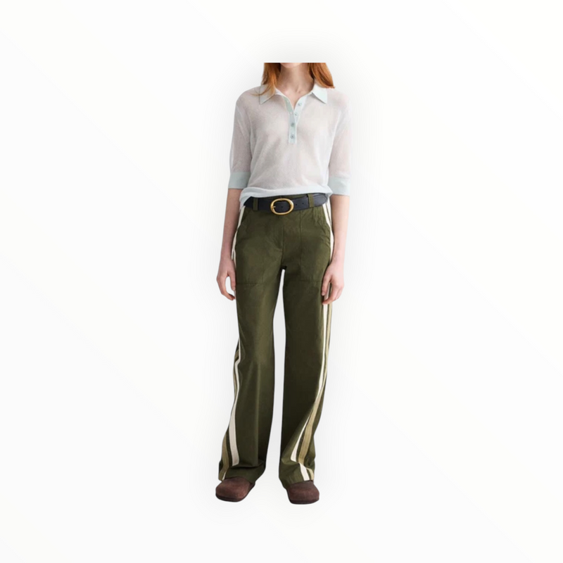 TWP Isabelle Pant In Vintage Washed Poplin - Military