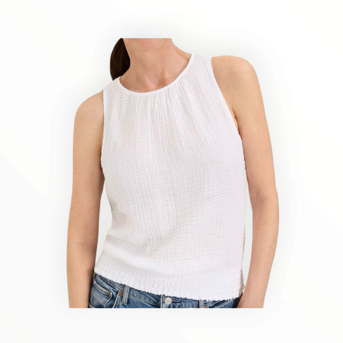 Michael Stars Janelle Tie Neck Tank - White