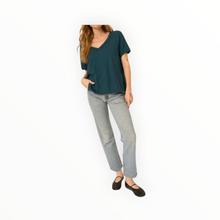 Project Social Tee Knock Out V Neck Tee - Oceanic Teal