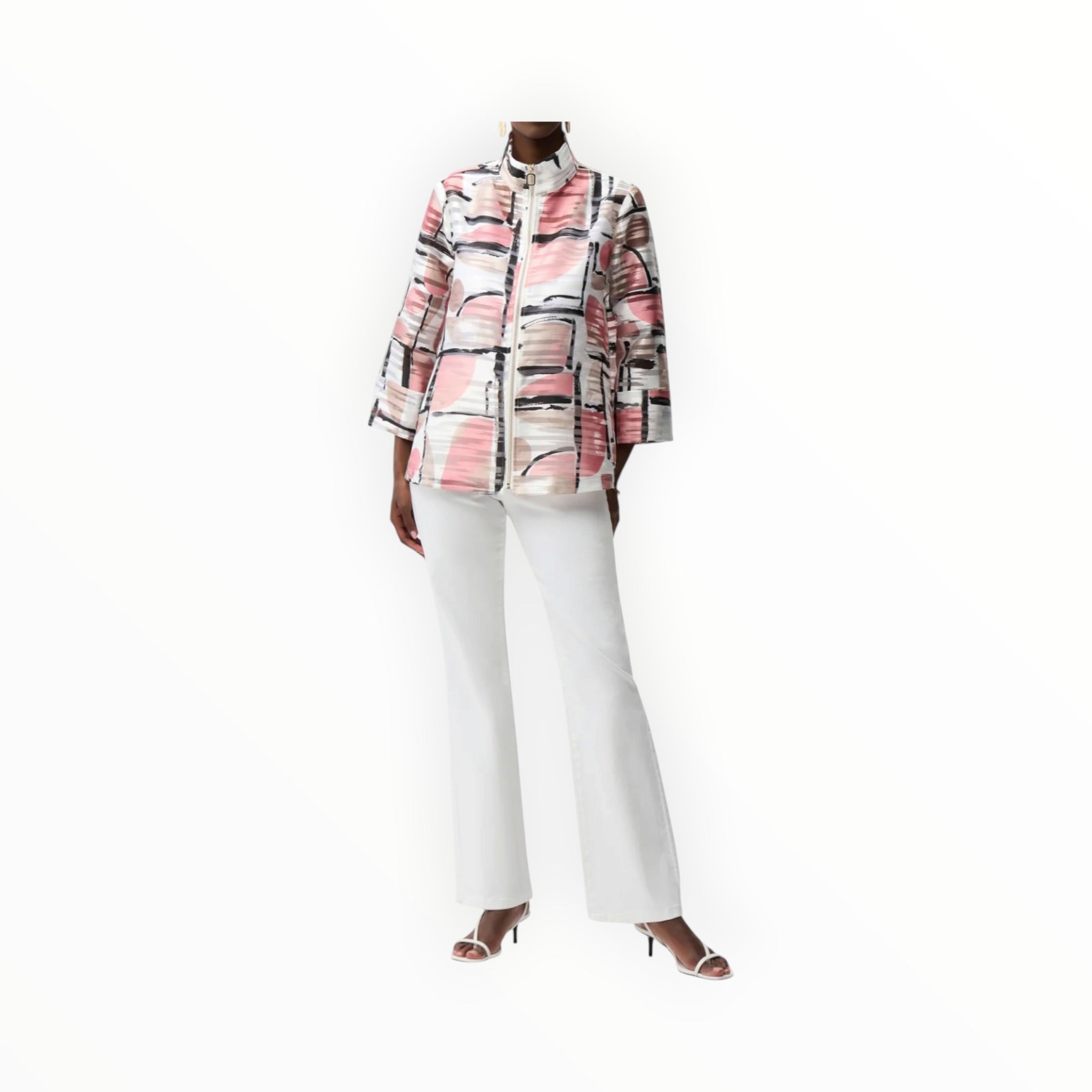 Joseph Ribkoff Organza Abstract Print Boxy Jacket