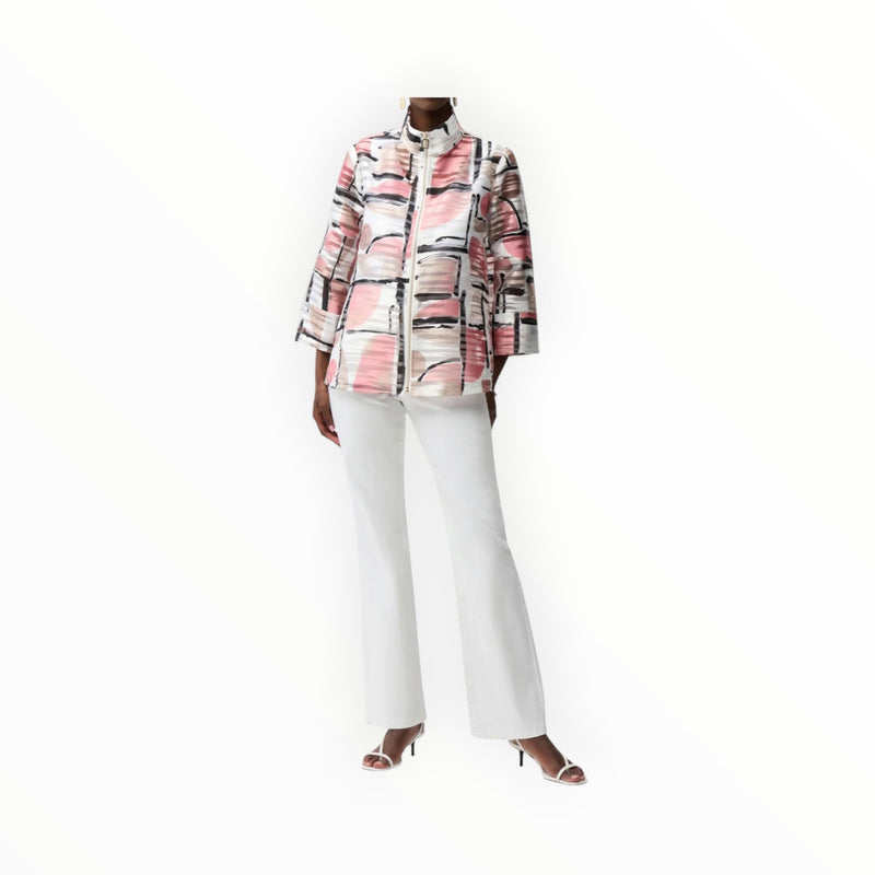 Joseph Ribkoff Organza Abstract Print Boxy Jacket