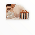 Lele Sadoughi Neutral Night Maya Raffia Mini Tote